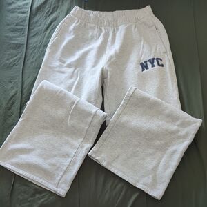 Hollister High Rise Sweatpants Wide Leg NYC with Pockets Size XS Short